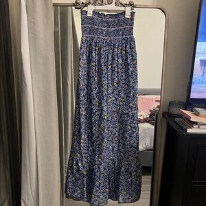 Floral Blue Maxi Skirt